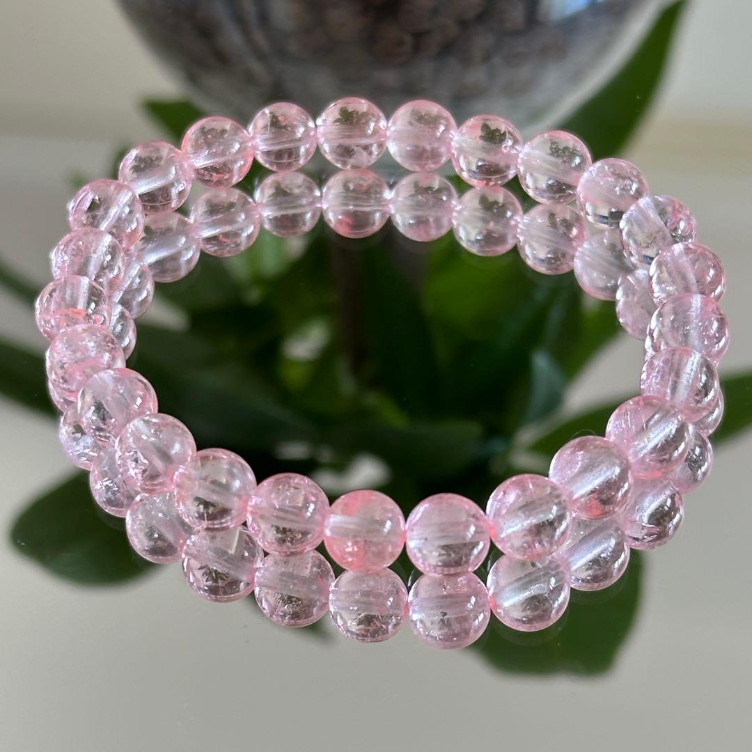 激レア 上質AAA ピンクトパーズ ブレスレット 7.5mm 女性性 美
