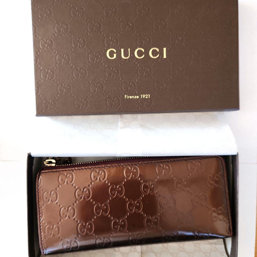 GUCCIグッチシマラブリーハートL字ファスナー財布