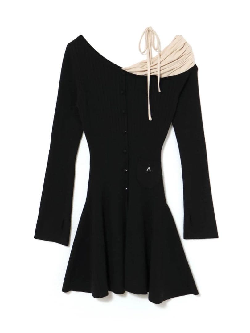 andmaryHelen knit flare mini dress black andmaryHelen knit flare