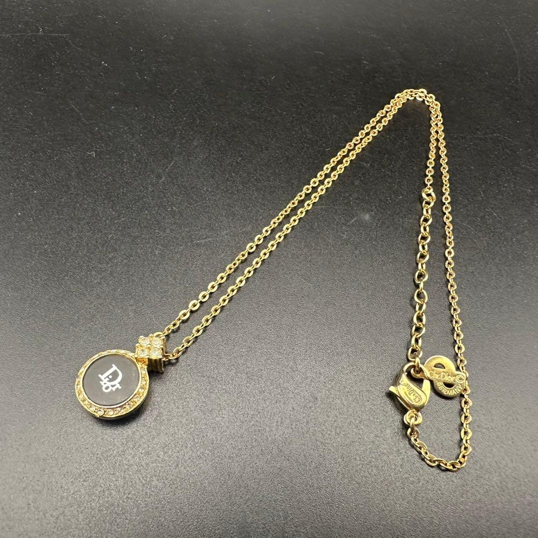 極美品✨ Dior ネックレス CD ロゴ ラインストーン 希少 刻印 1750
