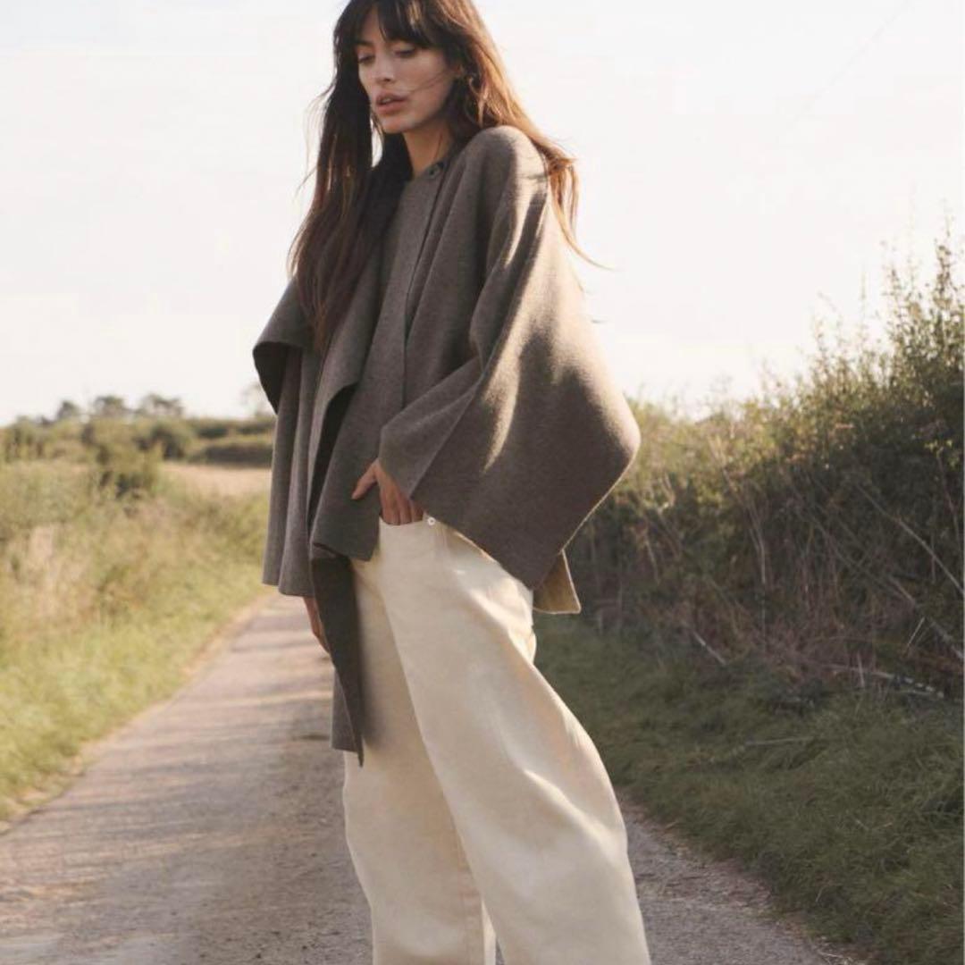 新品タグ付 ZARA ケープショートコートグレー S-M サイズ - メルカリ