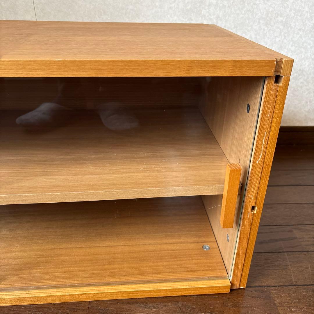 良品】無印良品 ステンレスユニットシェルフ 用 収納 ボックス ガラス