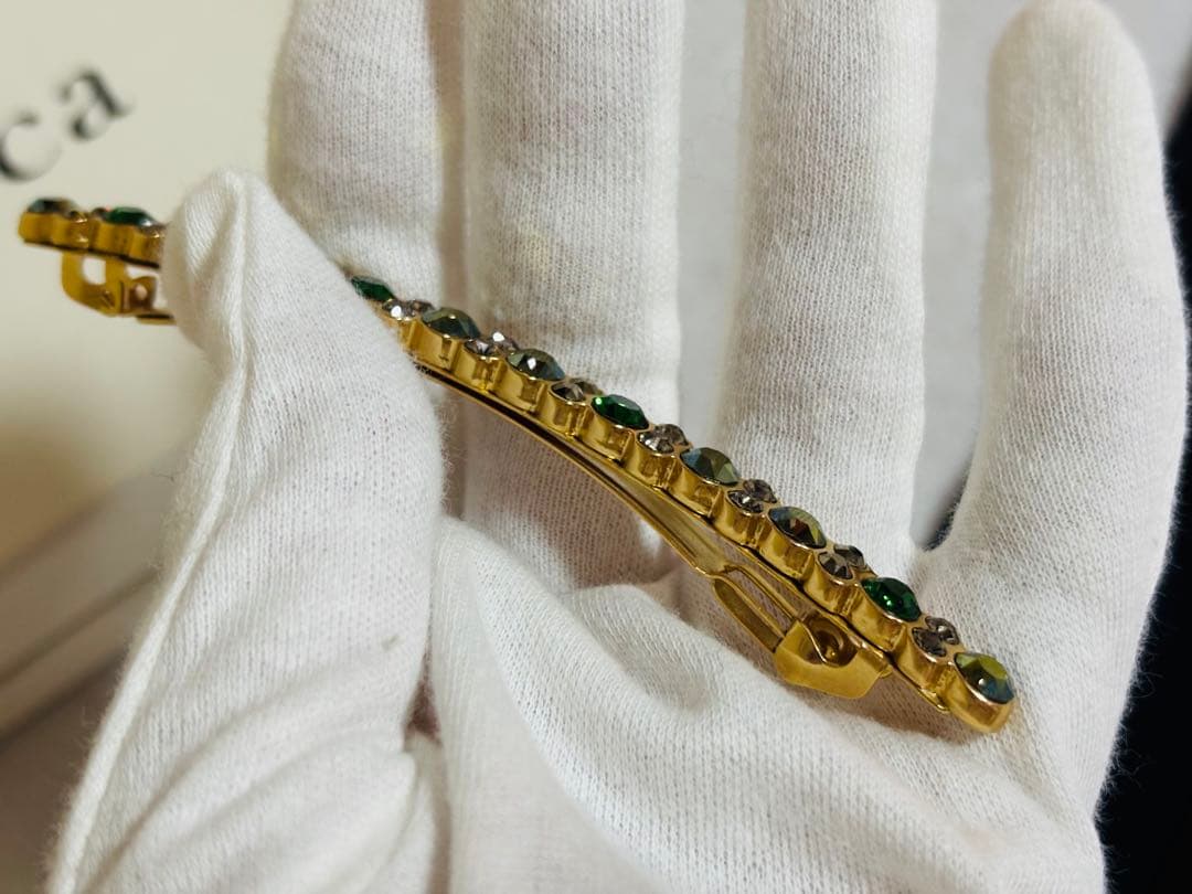 レア/極美品】アッカ acca クリップ バレッタ グリーン 【レア/極美品