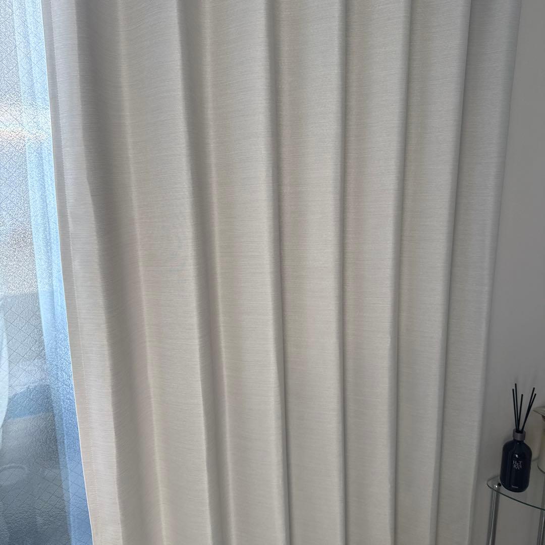 ロウヤ ドレープカーテン ホワイトカーテンレースセット2枚組✖︎2 計8