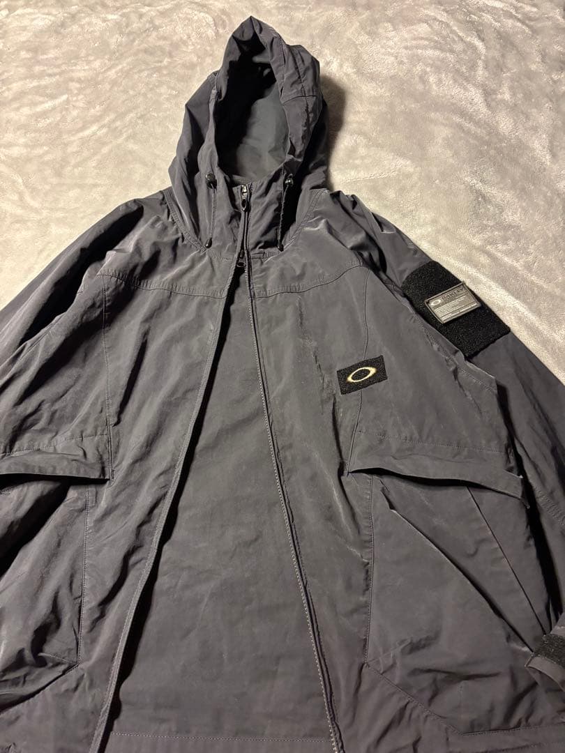OAKLEY ブラック シェルジャケット ダブルジップ ナイロンジャケット