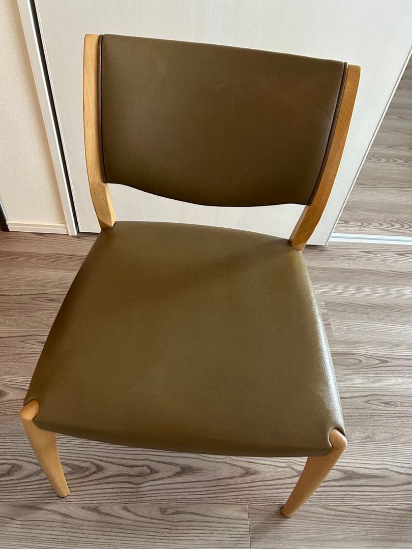 【送料込み】浜本工芸製ダイニングチェア1脚 浜本工芸 ダイニングチェア「DC-1800」オーク材ダーク色 皮革No.1410