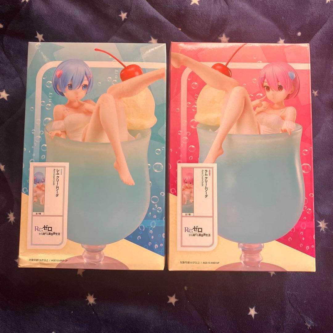 匿名配送】レム ラム クリームソーダ フィギュア リゼロ ラウンドワン