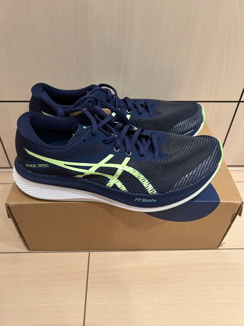 新品未使用❗️ASICS マジックスピード3ネイビー/ライム 25.5cm