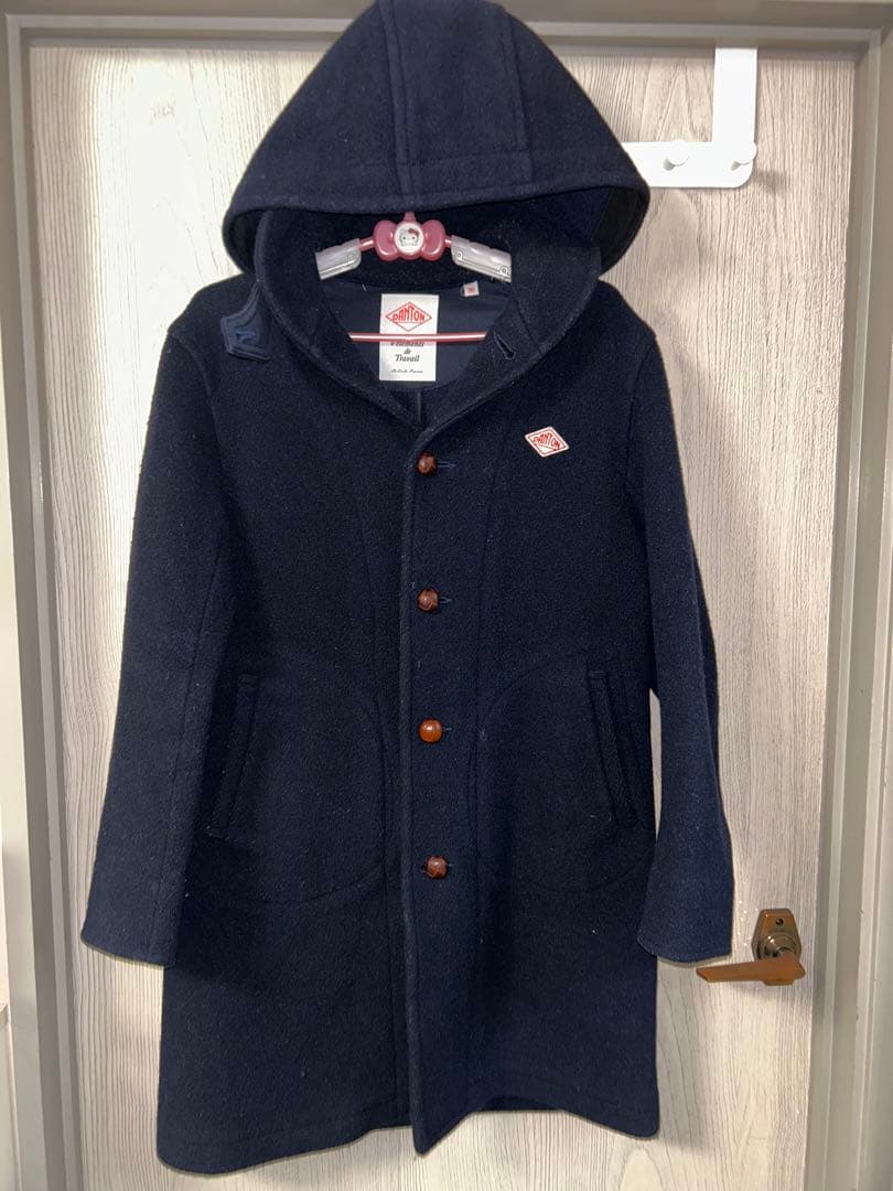 DANTON ダントン ネイビー コート ウール アウター くるみボタン