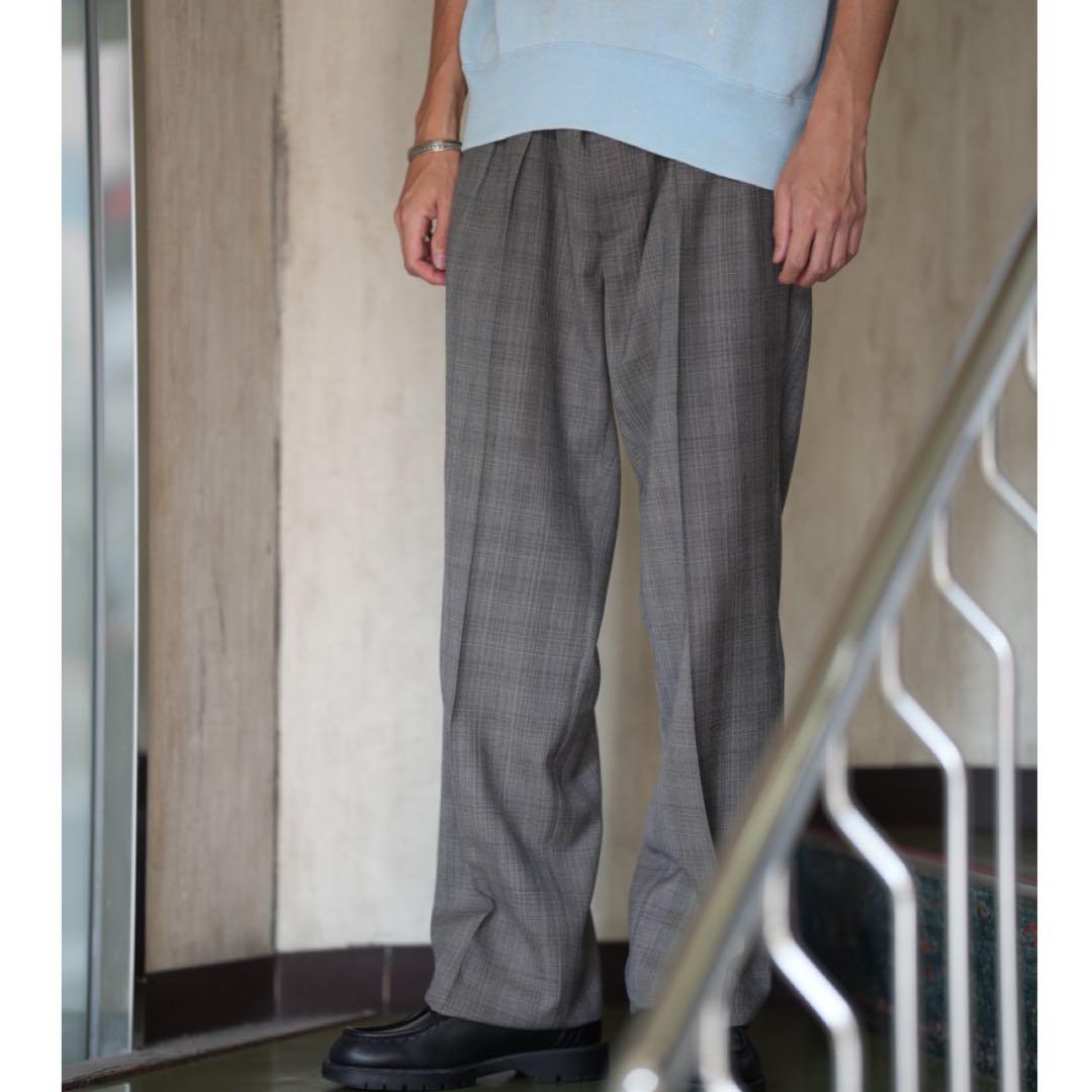 MAATEE&SONS 永遠 スラックス WOOL MAT CHECK GRAY - メルカリ