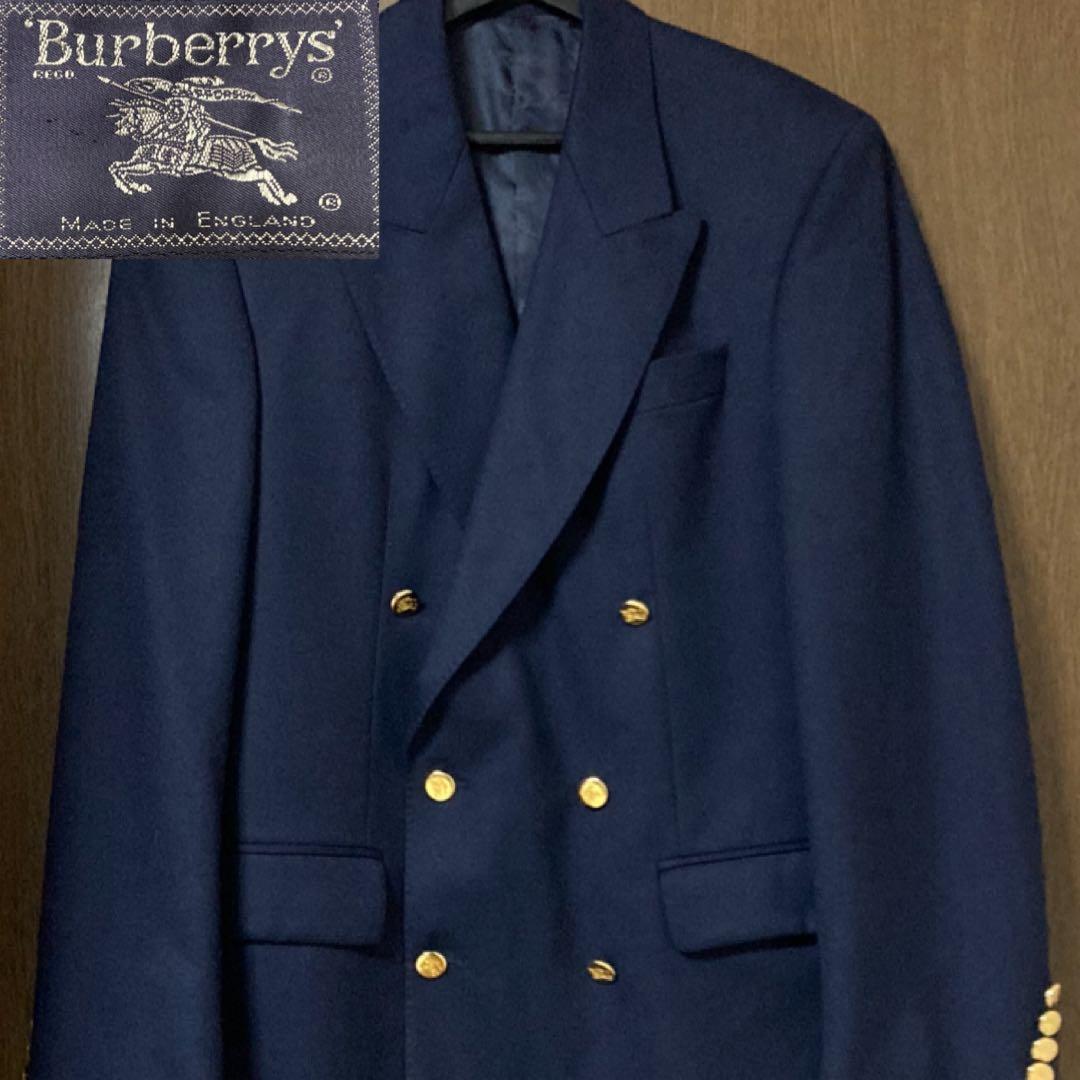 Burberrys バーバリー プローサム 金ボタン ダブル ブレザー 紺ブレ