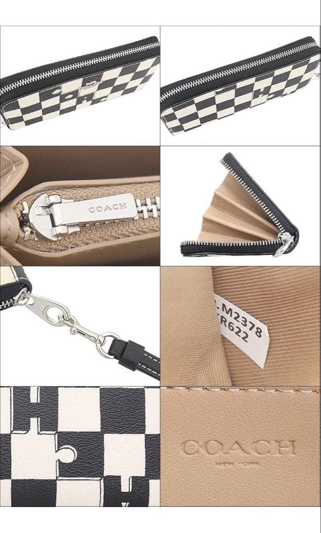 COACH 長財布 CR622 SVA16 ブラック×チョーク WWW