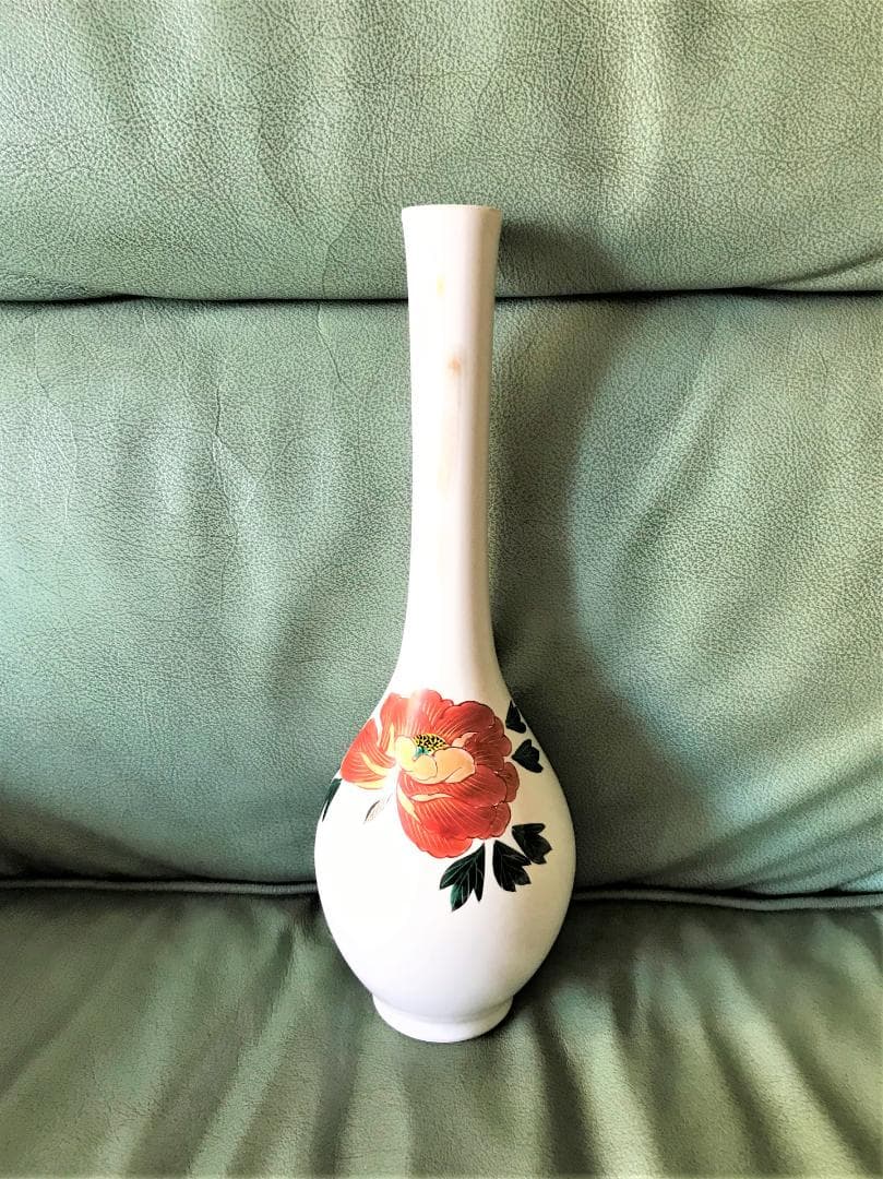 お値引！ヴィンテージ 九谷焼 一輪挿し 鶴首 白磁 極美品 極希少