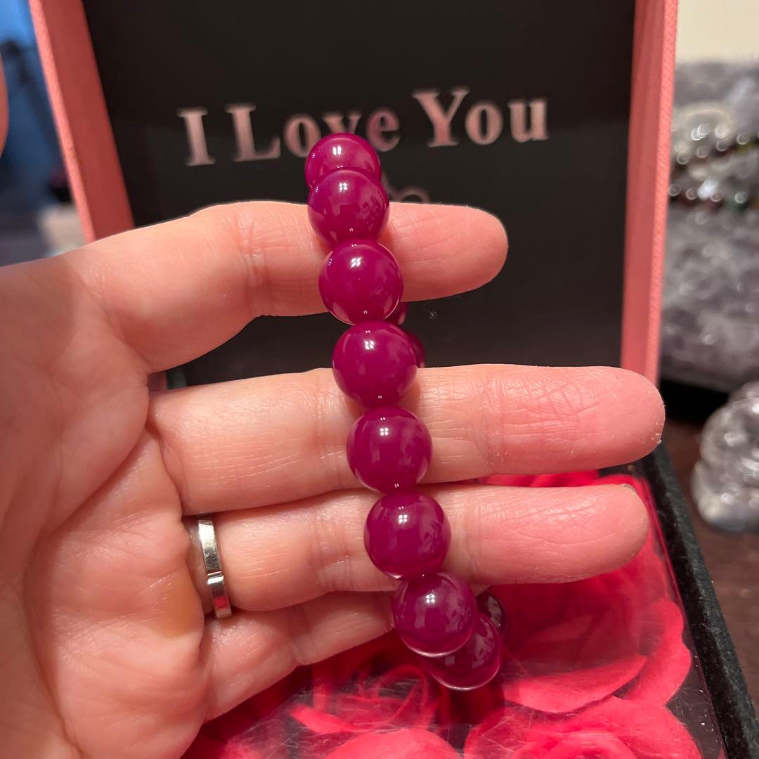 セール！天然石ブレスレット ミャンマー産 ルビー 大玉