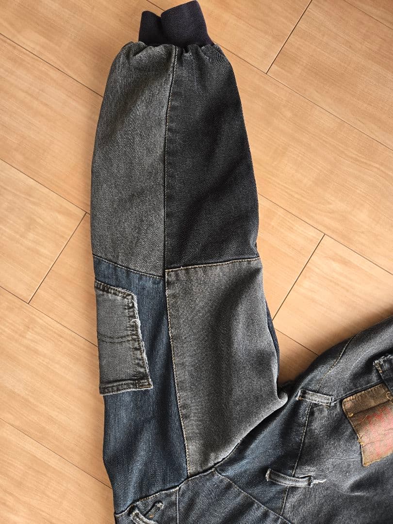 リーバイス リメイクジャケット パーカー フーディ短丈 古着 多ポケット黒