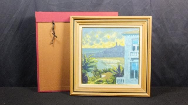 一枚の絵取扱作品 堀田高 直筆サイン『南仏カーニュにて マントン暮色
