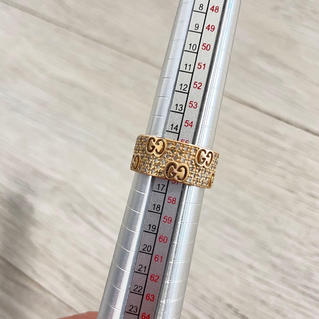 GUCCI K18イエローゴールド GGロゴリング 9.38g 15号