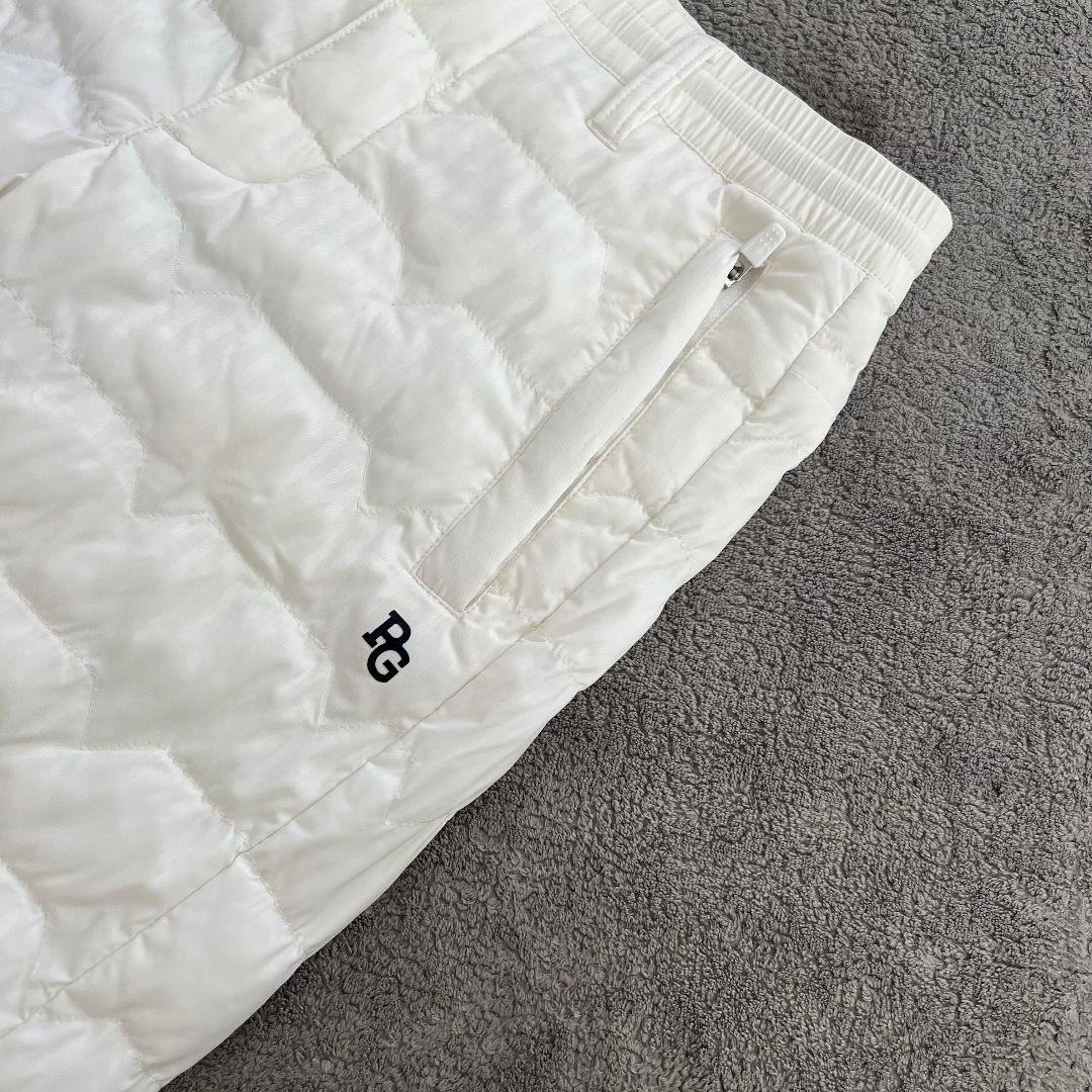 パーリーゲイツ ダウンパンツ 中綿入り レディース ロゴ ホワイト 白