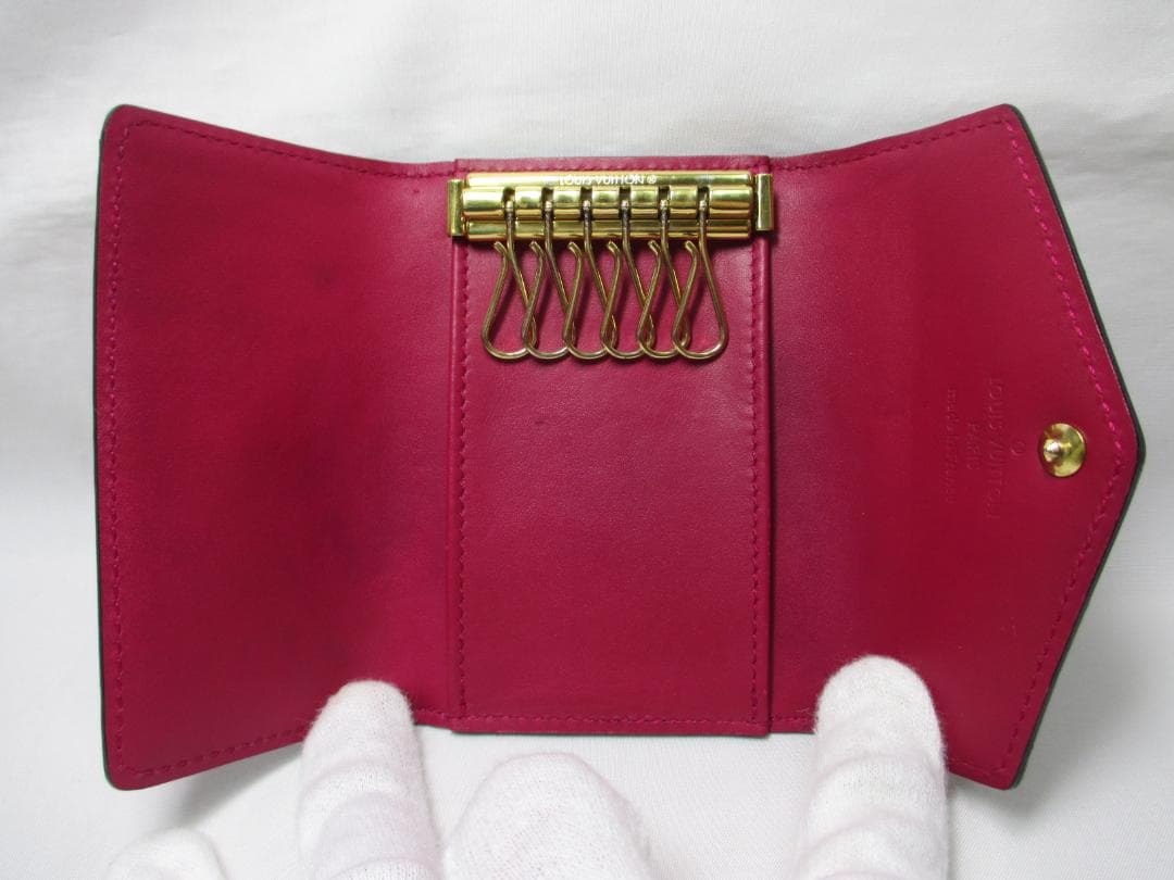 美品 ルイヴィトン ヴェルニ 6連キーケース レッド 赤 中古