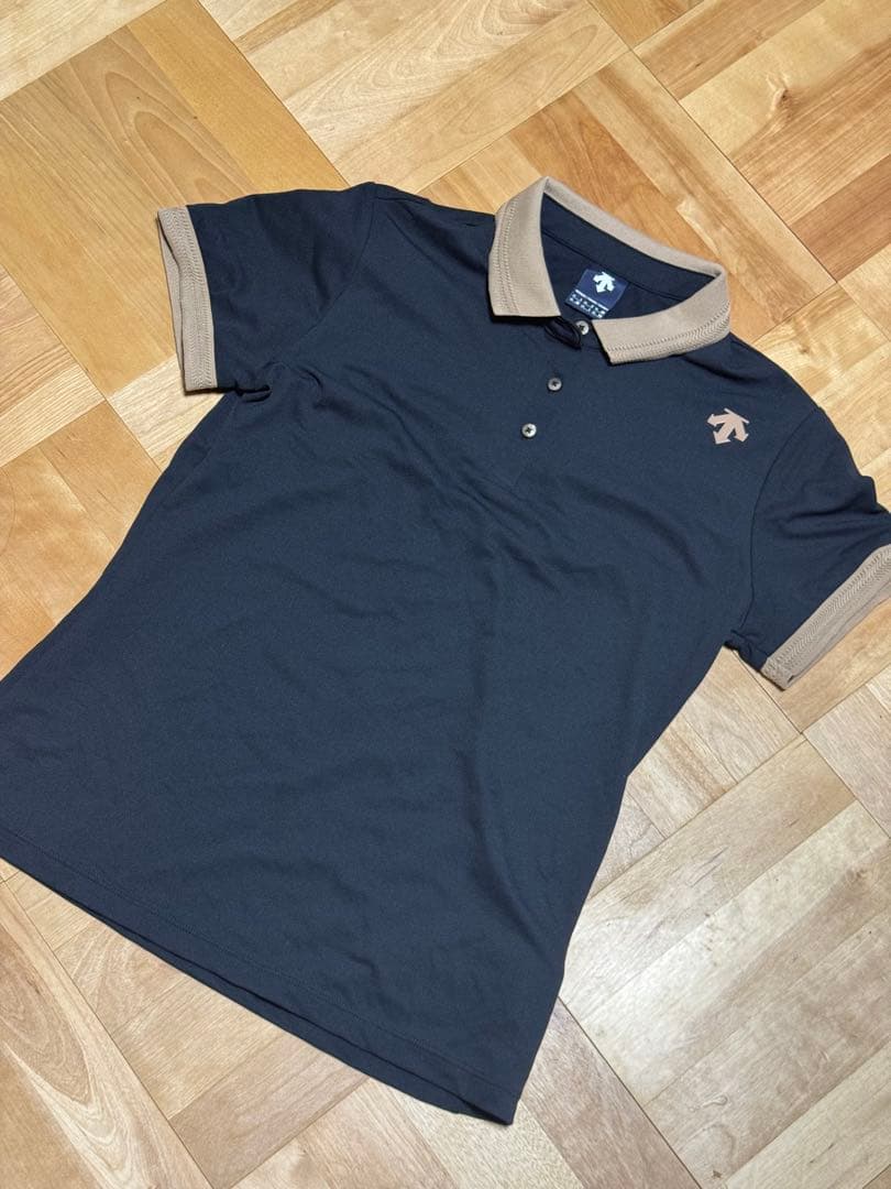 descente ネイビー ポロシャツ 半袖　ゴルフ　ウェア DESCENTE GOLF デサントゴルフ 半袖ポロシャツ ネイビー系 L ゴルフ