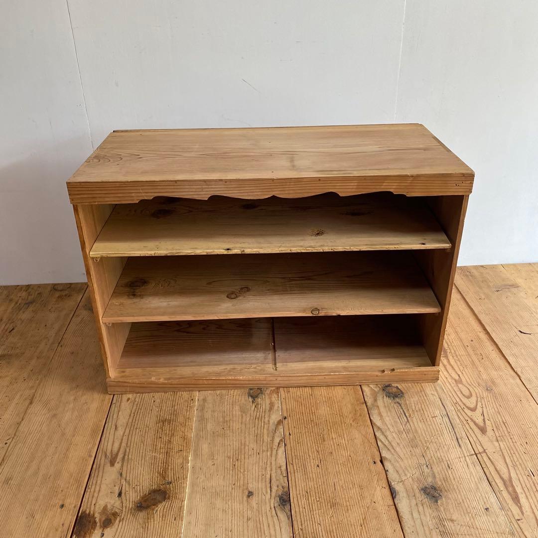 アンティーク 仕切り棚 チェスト 食器棚 書類棚 無垢材 無塗装 z940