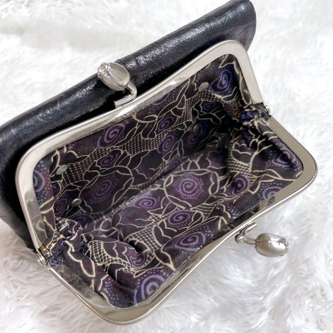 廃盤希少✨アナスイ がま口 財布 本革 ローズガーデン ブラック