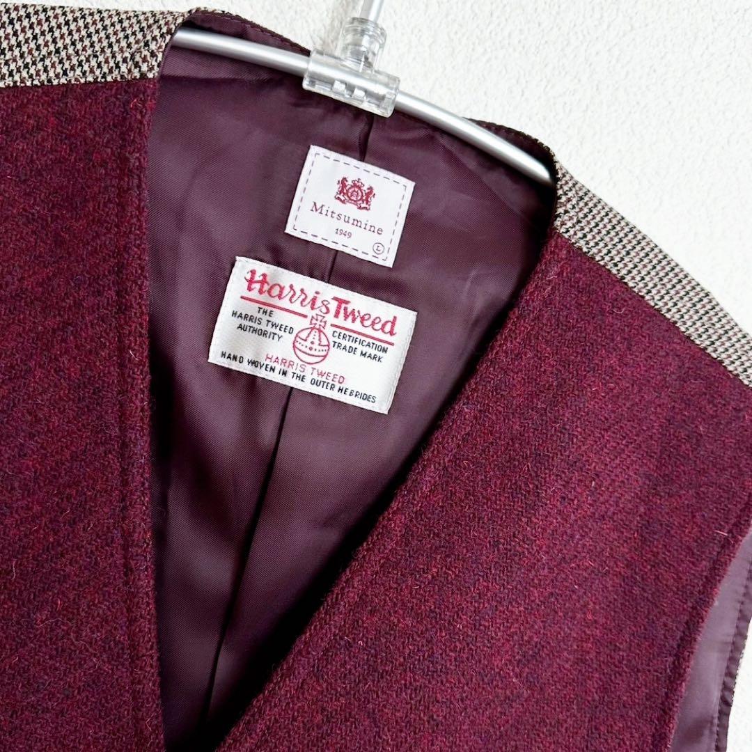 mitsumine × Harris Tweed 】 ボルドー ベスト