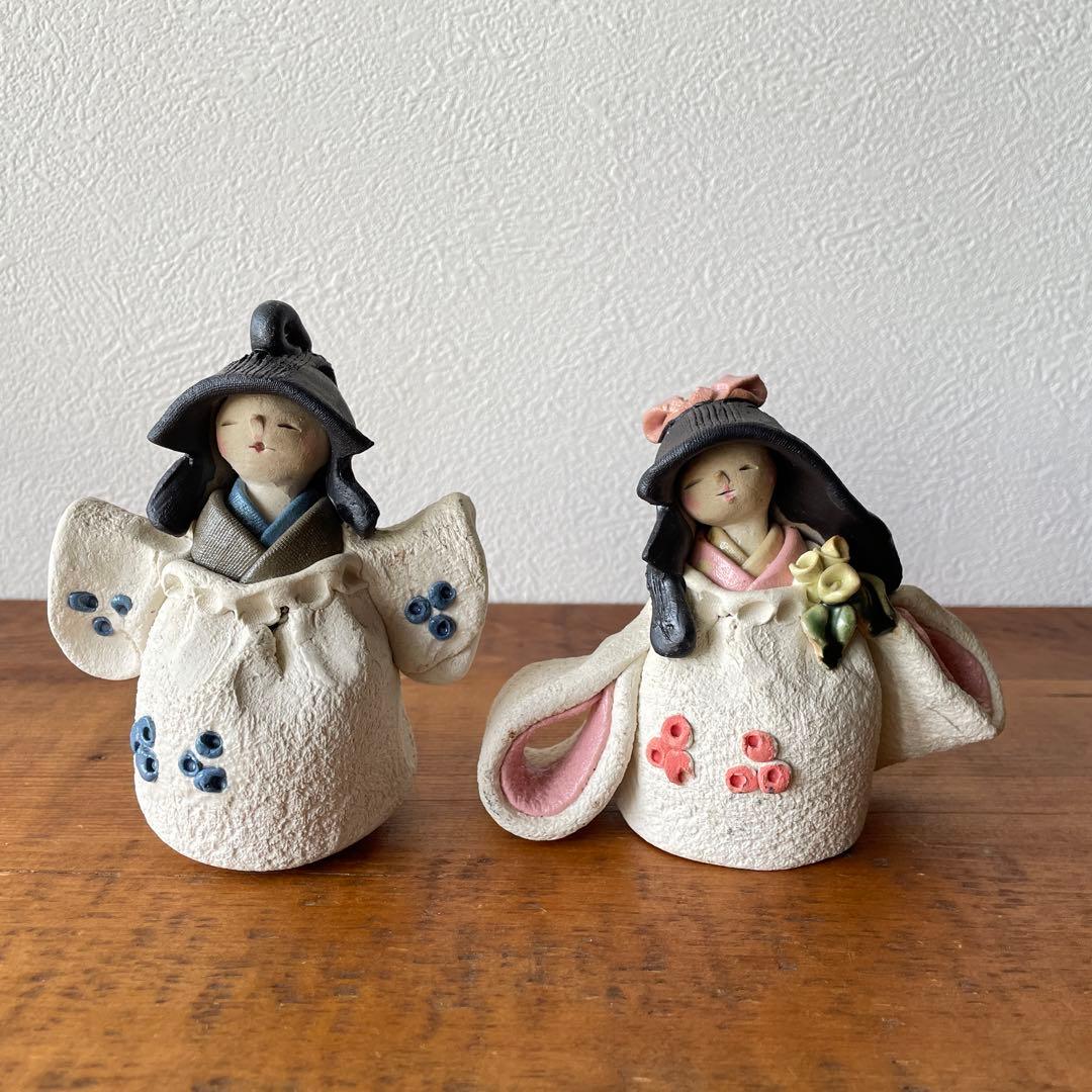 希少 陶器 焼き物 水野雅子 作家作品 雛人形 瀬戸焼 伝統文化 芸術 民