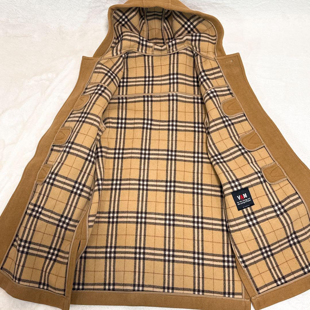 美品✨ VAN ダッフルコート チェック メルトン ウール ベージュの通販