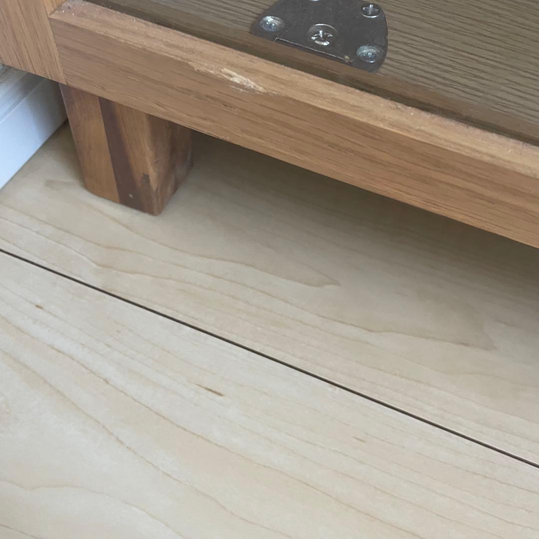 送料無料 無印良品 脚付き ガラス扉 テレビ台 ナチュラル オーク材