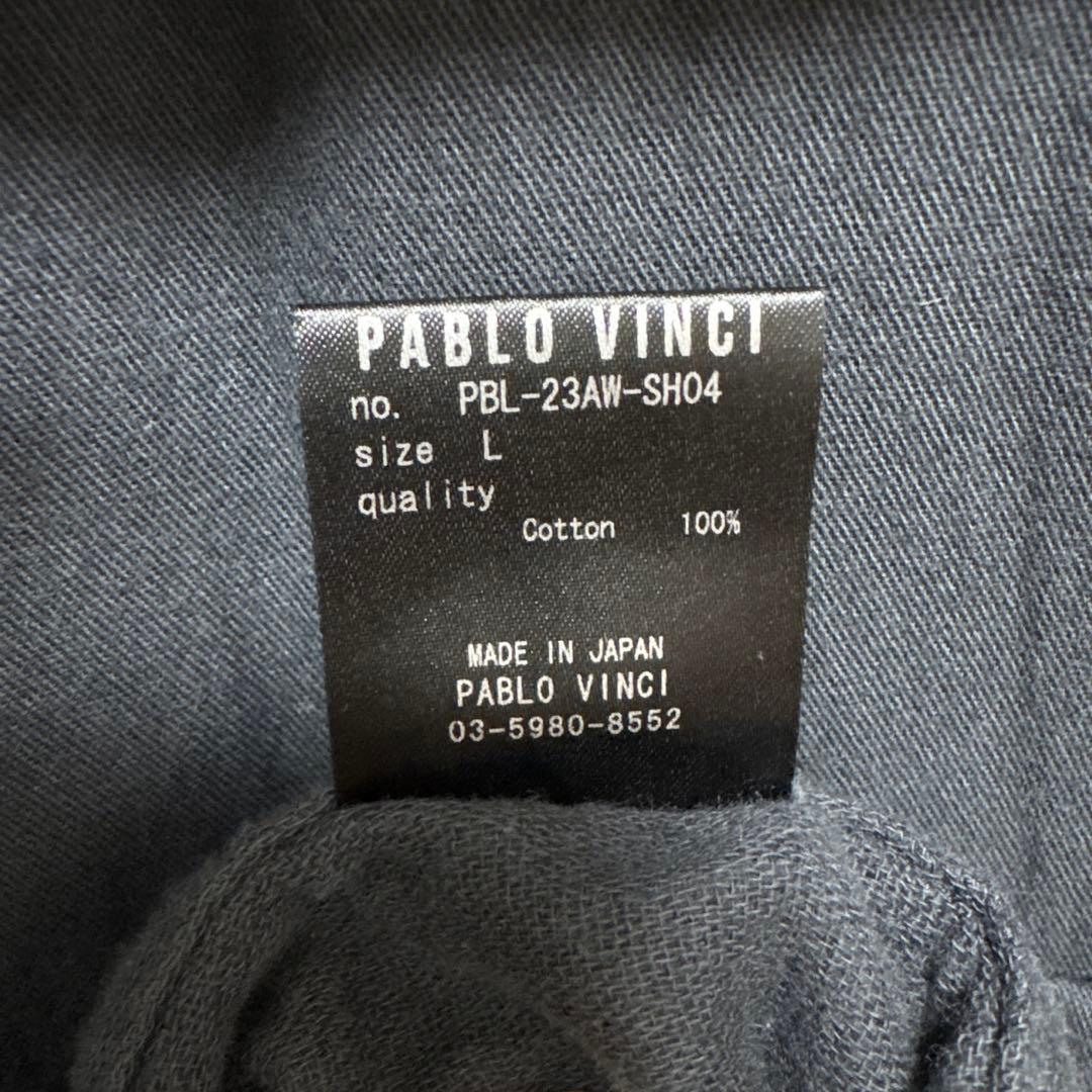 PABLO VINCI Back patch shirt L ゲリラシャツ 黒 - メルカリ