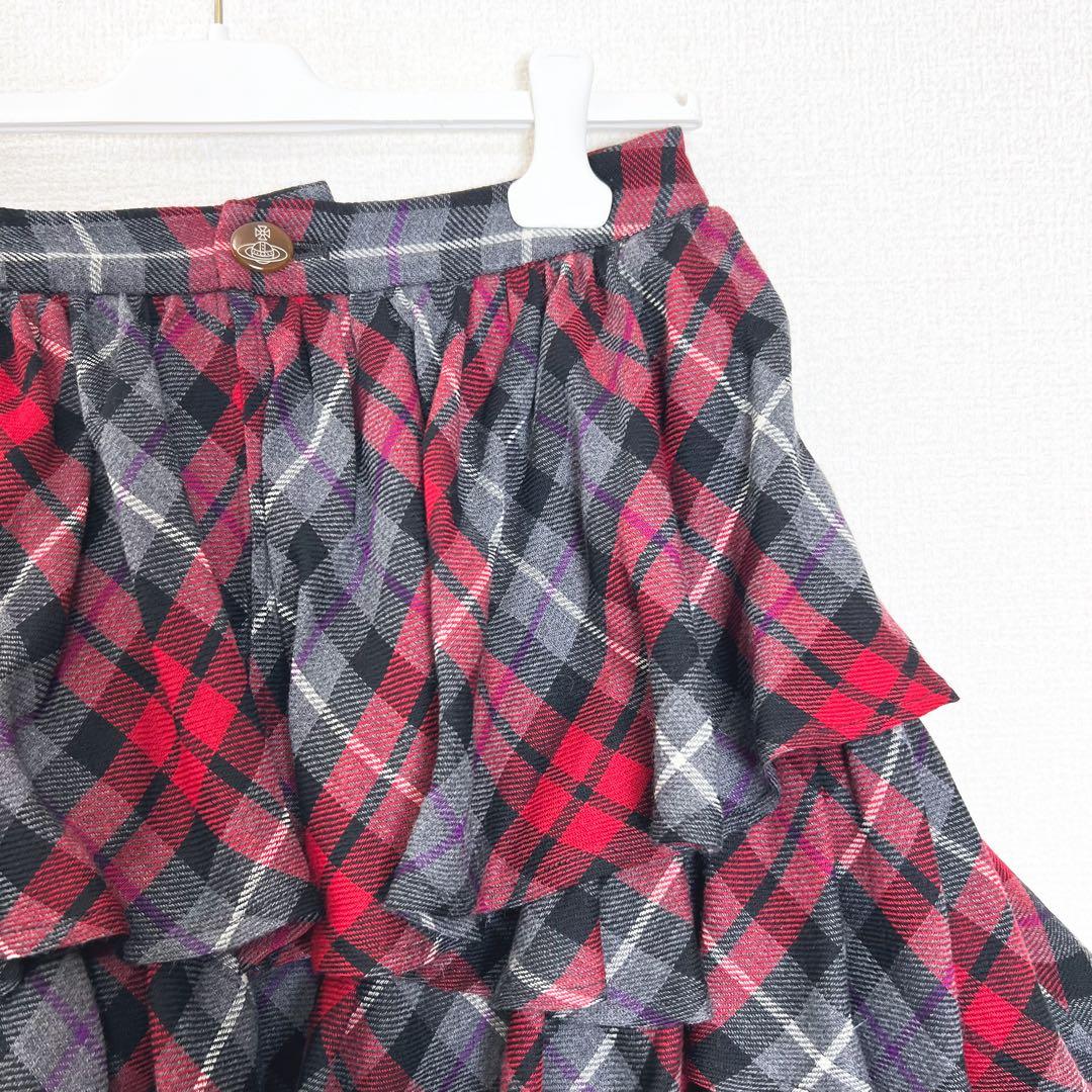 ヴィヴィアンウエストウッド ティアード ミニ スカート チェック 変形