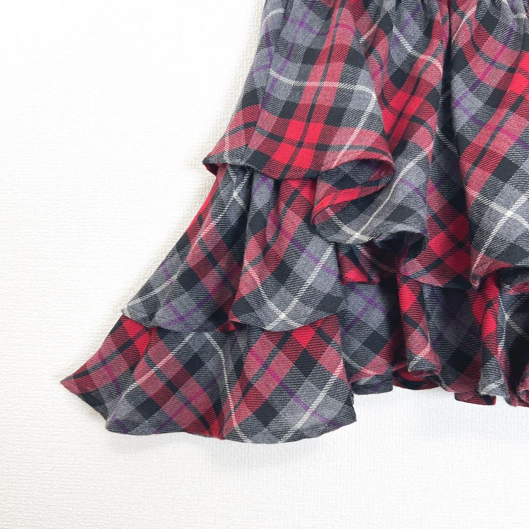 ヴィヴィアンウエストウッド ティアード ミニ スカート チェック 変形