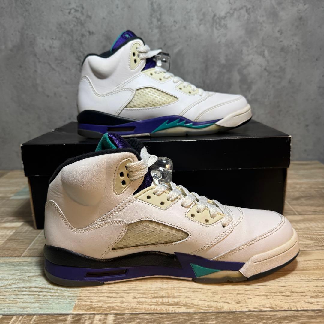 AIR JORDAN 5 レトロ 6.6Y 2013年ホワイト×パープル