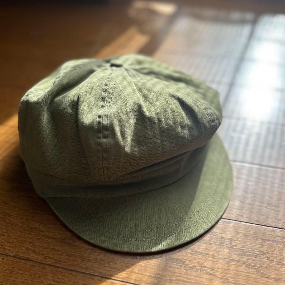 RRLヘリンボーン ツイルキャップ レザー - メルカリ