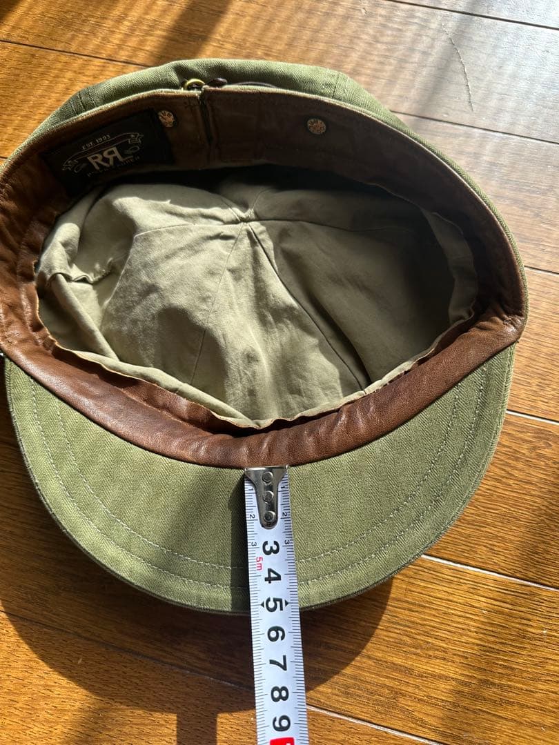 RRLヘリンボーン ツイルキャップ レザー - メルカリ