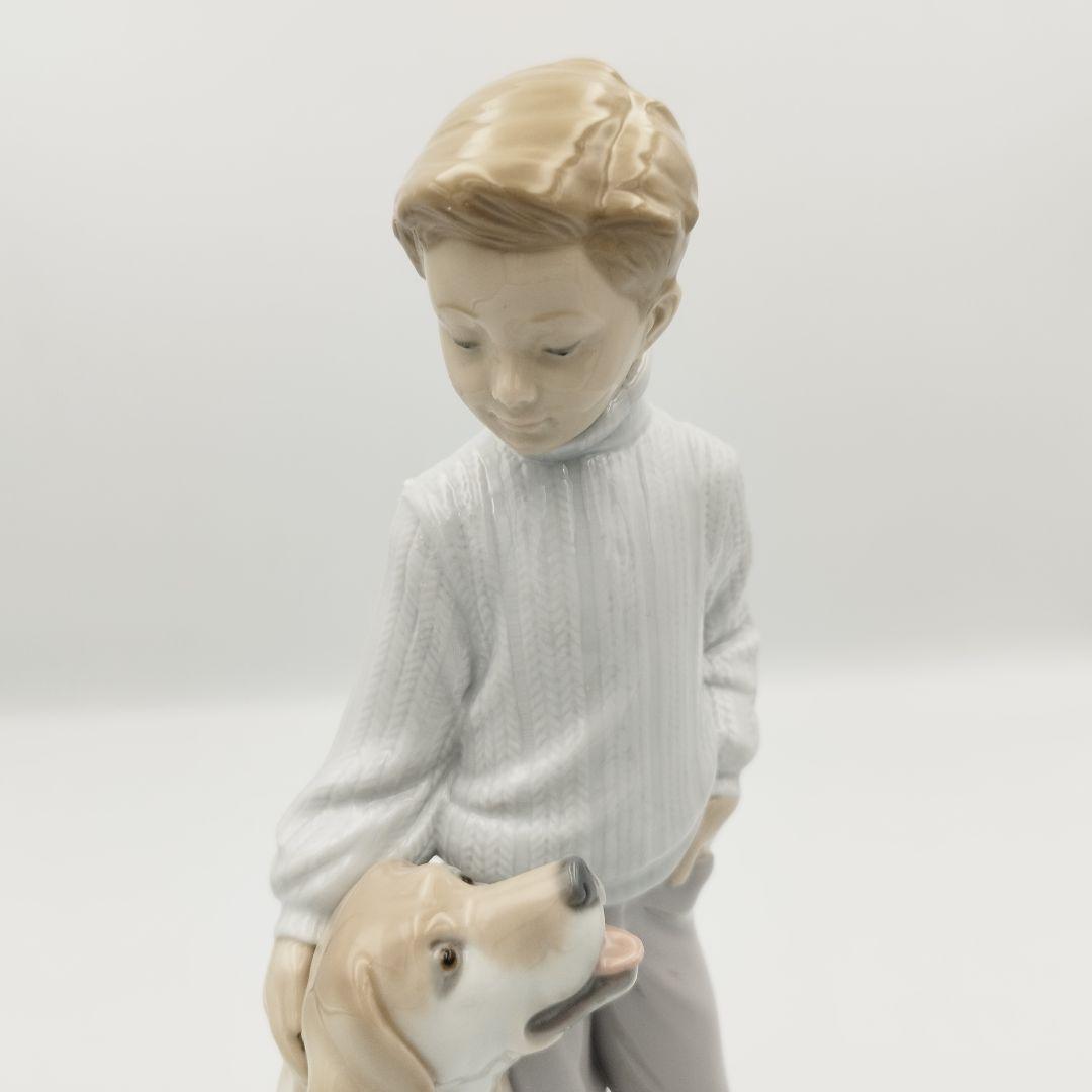 美品】リヤドロ 僕の親友 フィギュリン 人形 犬 男の子 少年 箱付き