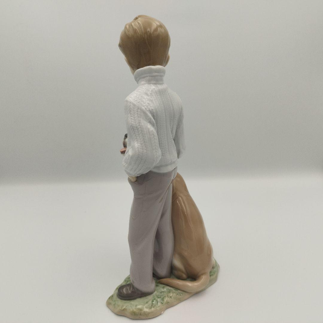 美品】リヤドロ 僕の親友 フィギュリン 人形 犬 男の子 少年 箱付き