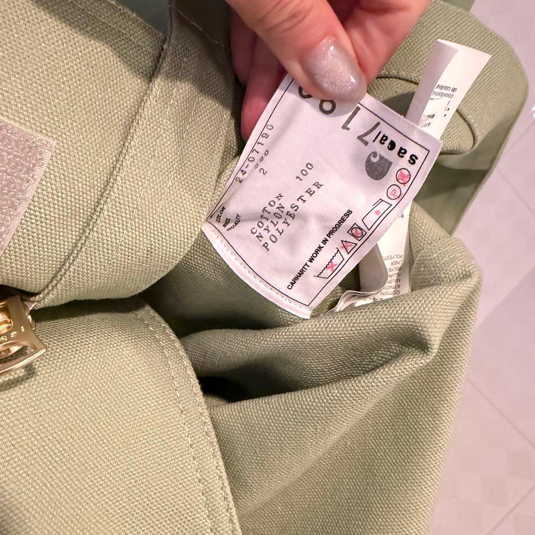 sacai×Carhartt サカイ ライトグリーン モッズコート サイズ2