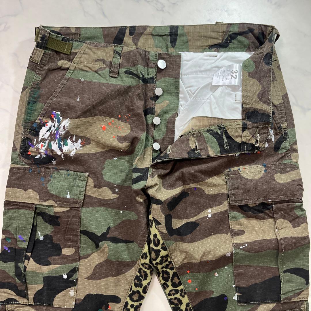 新品 mnml カーゴフレアパンツ 迷彩フレア ブーツカット ハンターカモ