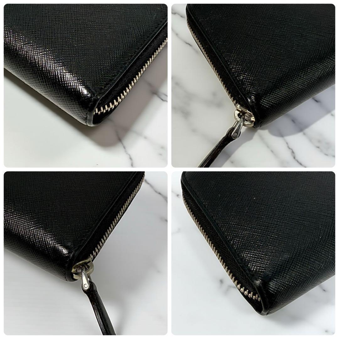 《美品》PRADA プラダ 長財布 ラウンドファスナー サフィアーノレザー
