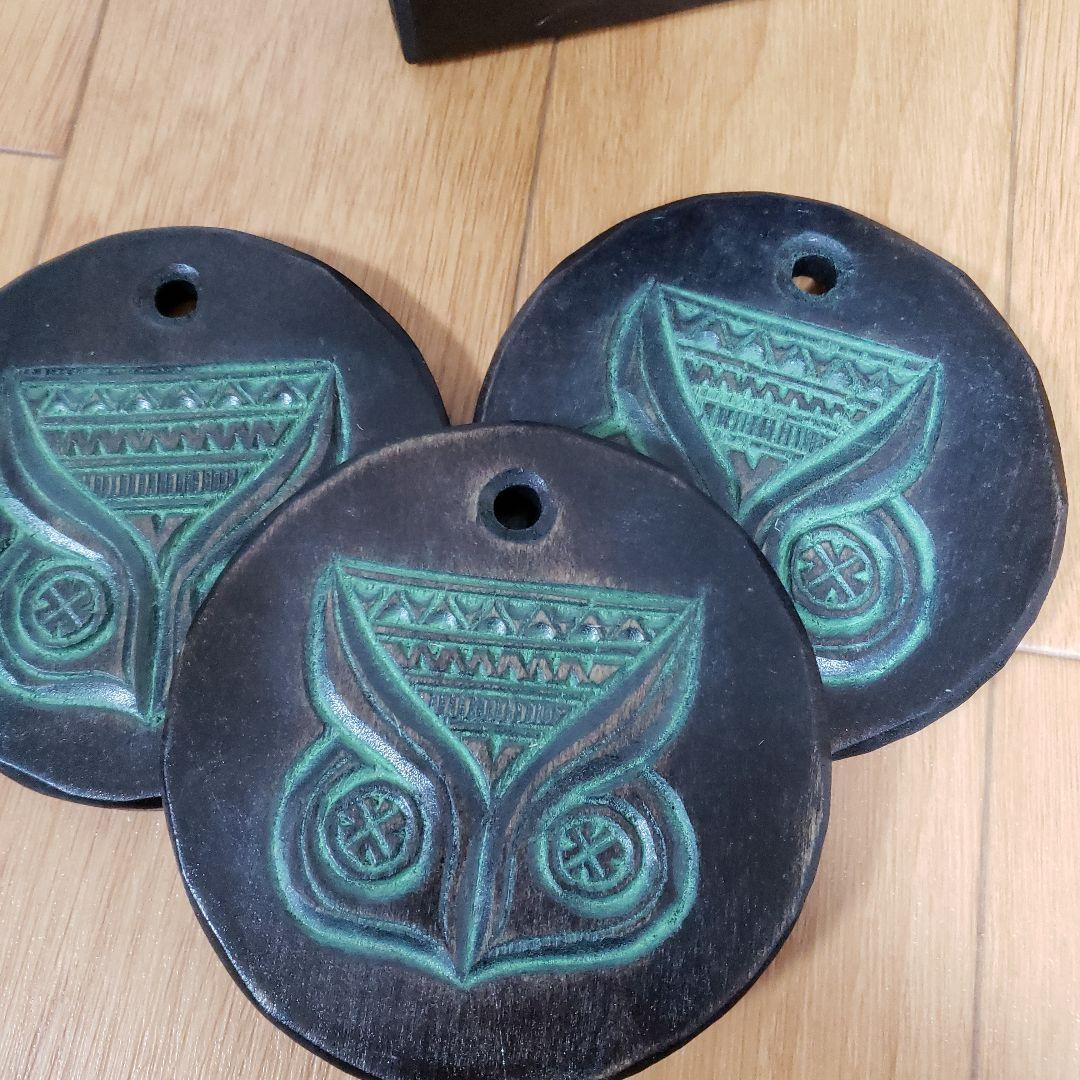 アイヌ木彫り 阿部紀男 オブジェ コースター