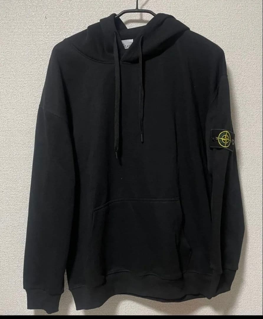Stone  ブラック パーカー STONE ISLAND（ストーン アイランド） パーカー メンズ ZIP HOOD FELPA