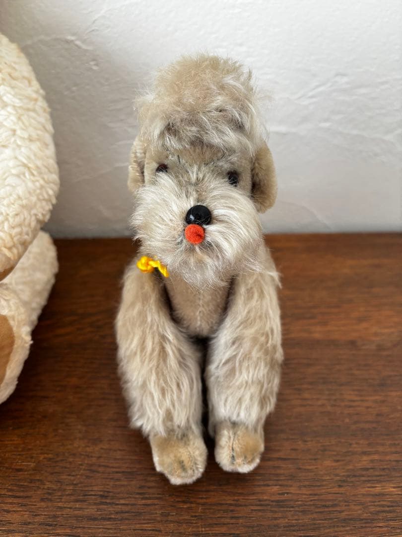 オランダ　蚤の市　犬　ぬいぐるみ　シュタイフ Steiff】シュタイフ 犬 Dog ぬいぐるみ モヘア ウール (Steiff