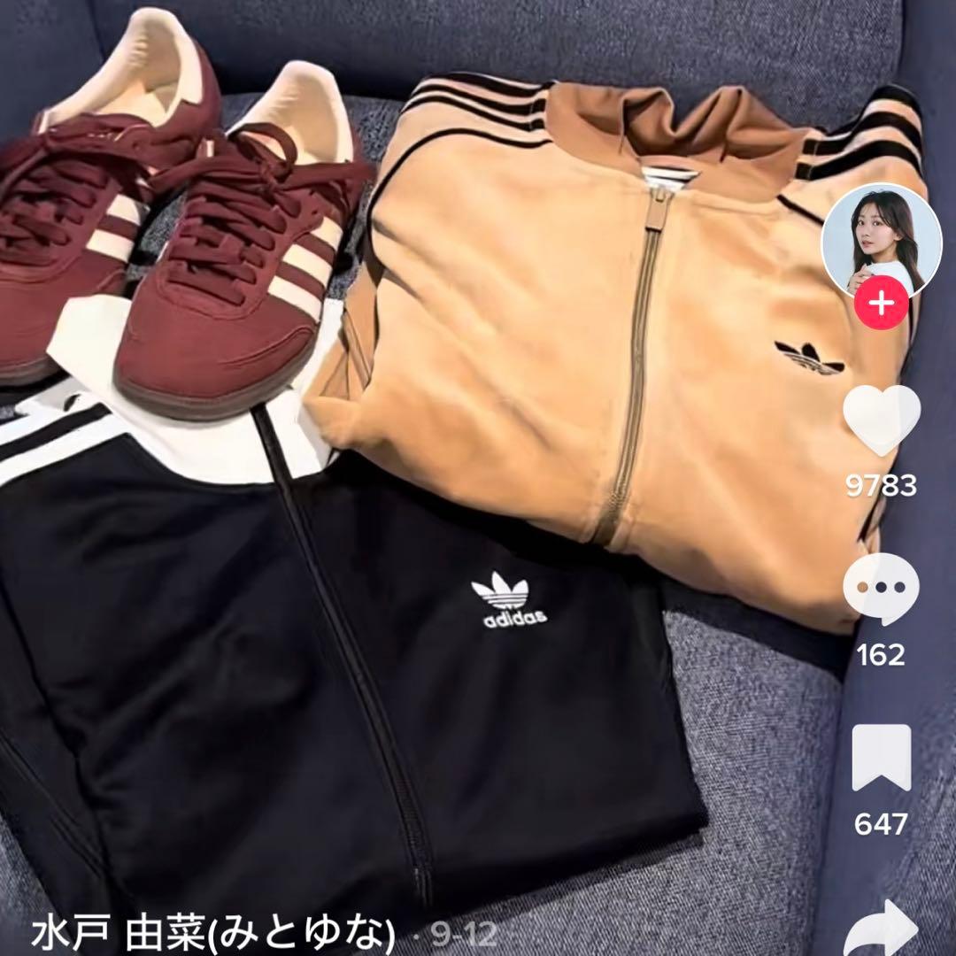 新品M⭐️adidas アディカラー ベロア ブラウン トラックトップ 風早
