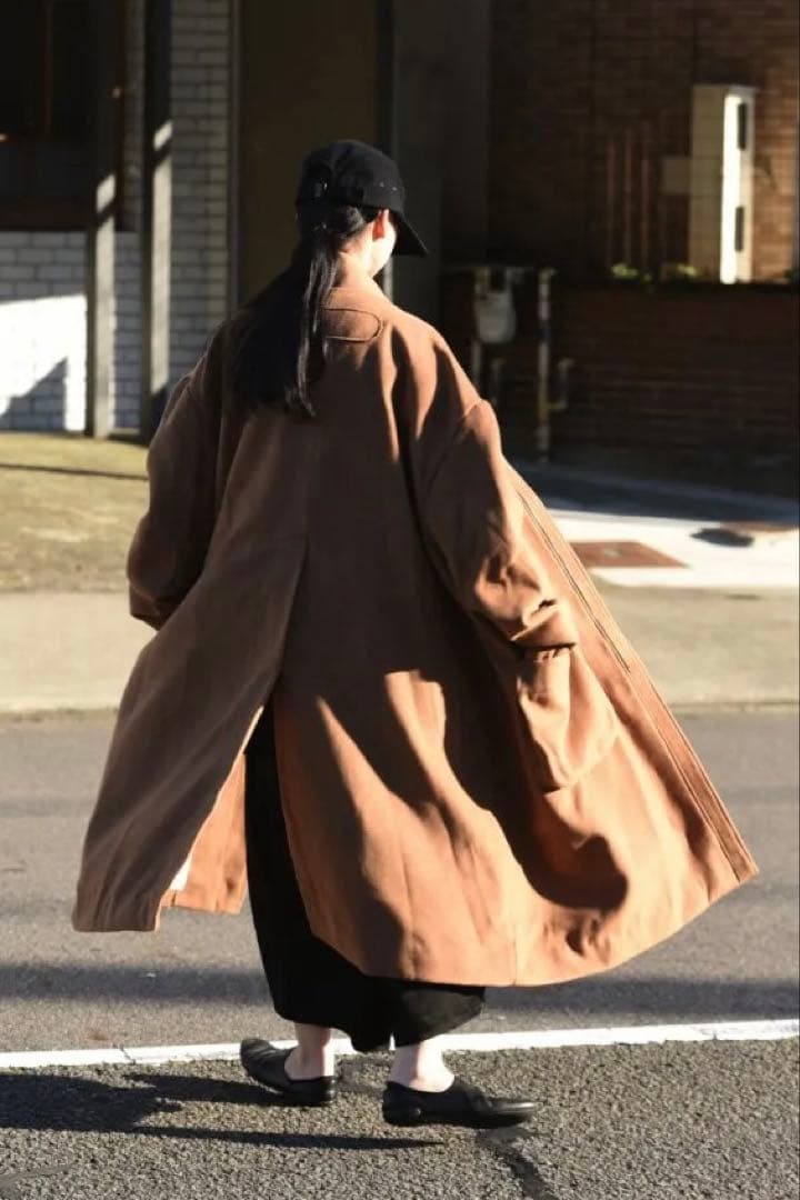 19AW VOAAOV メルトンビッグコート キャメル】