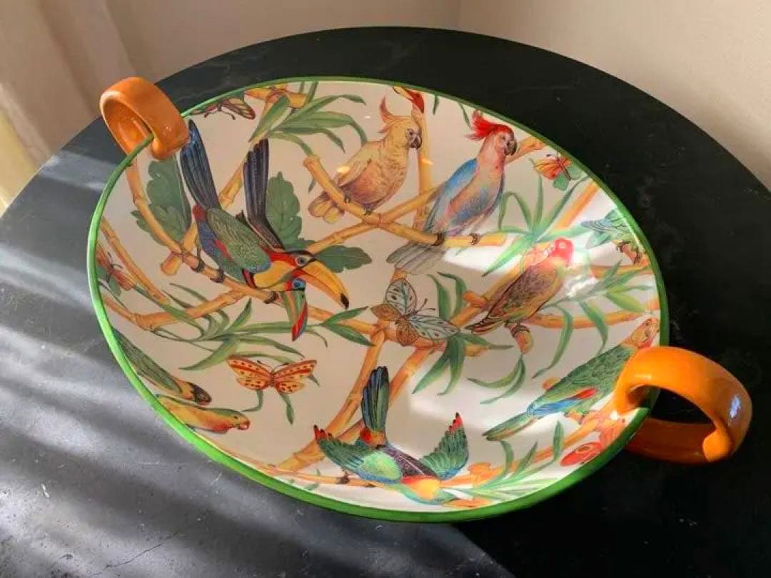 イタリア製大きめおしゃれなフルーツボール♡ イタリア製 陶器 デザートボウル フルーツ柄 直径17cm サラダボール 鉢