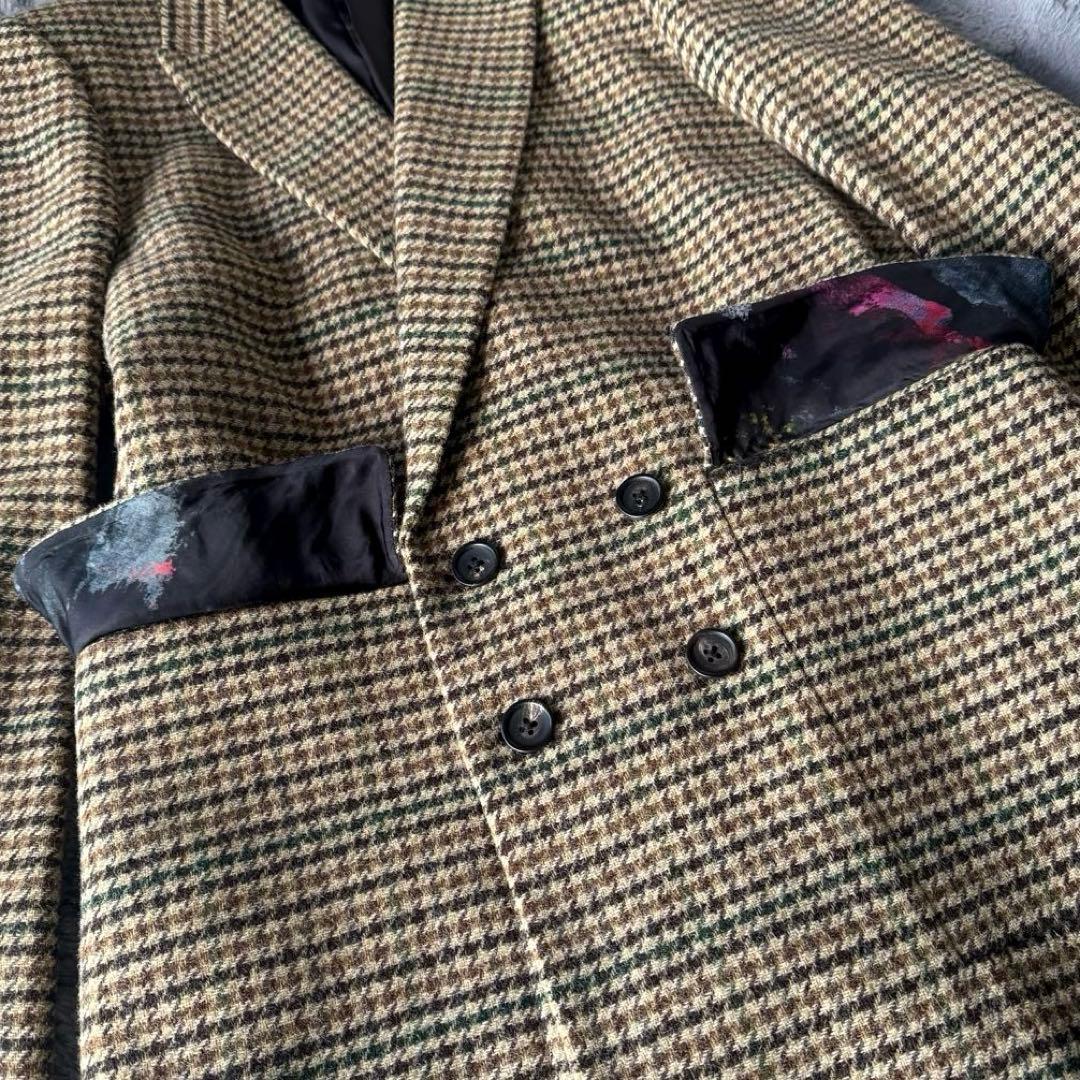 PS Paul Smith ツイード ダブルブレストコート 裏地 M 千鳥格子柄