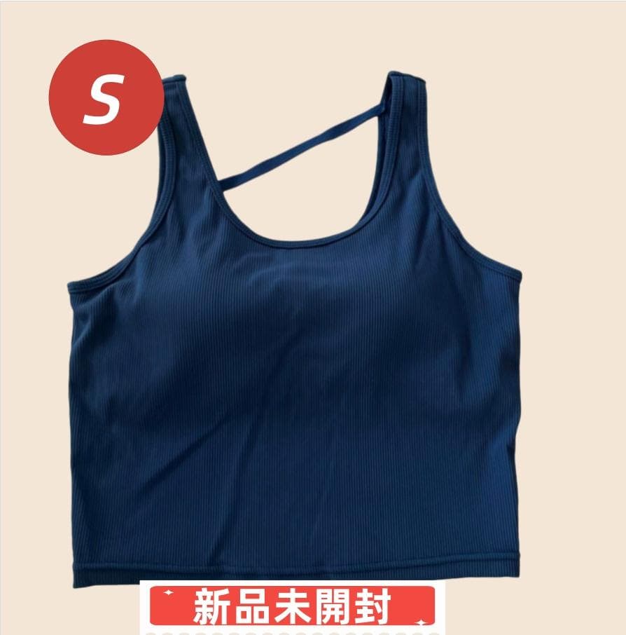 未開封【SUKALA】リブソリッドショートタンクトップブラックSサイズ