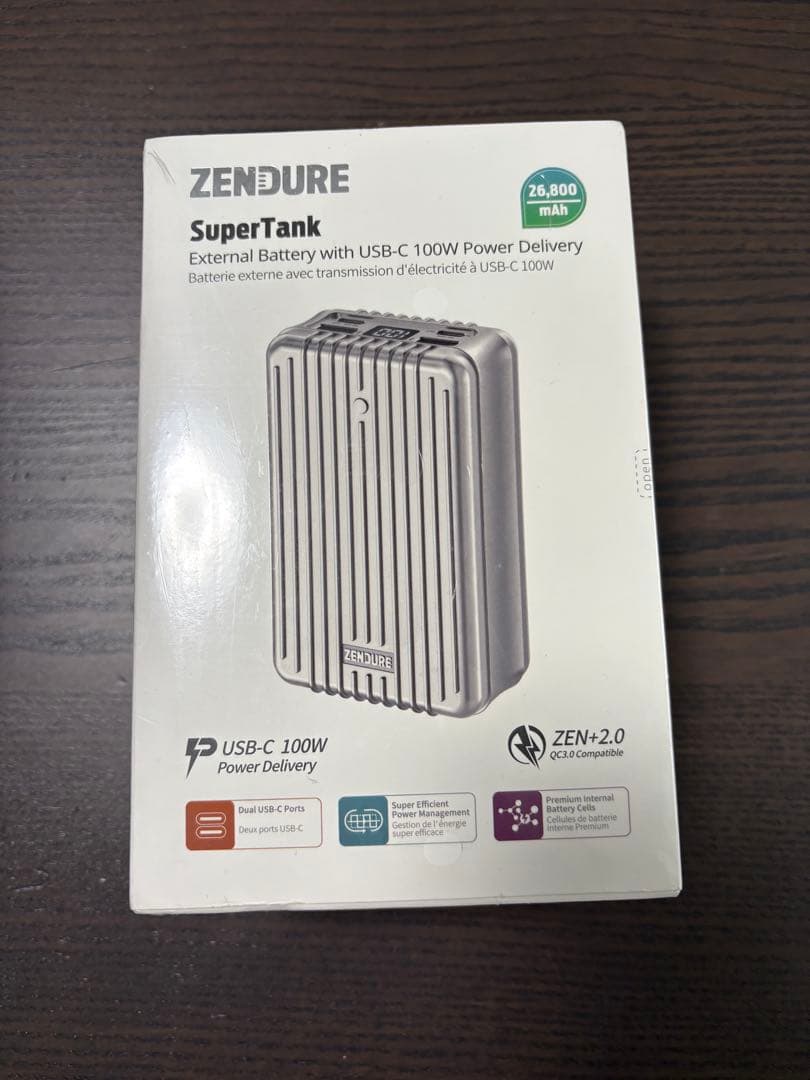 未開封ZENDURE SuperTankPL 26,800mAh ZDA8PDP SuperTank Pro 26800mAh 100WPD Portable Power Bank – Zendure Power Bank